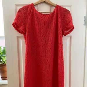 J. Crew Coral lacy dress